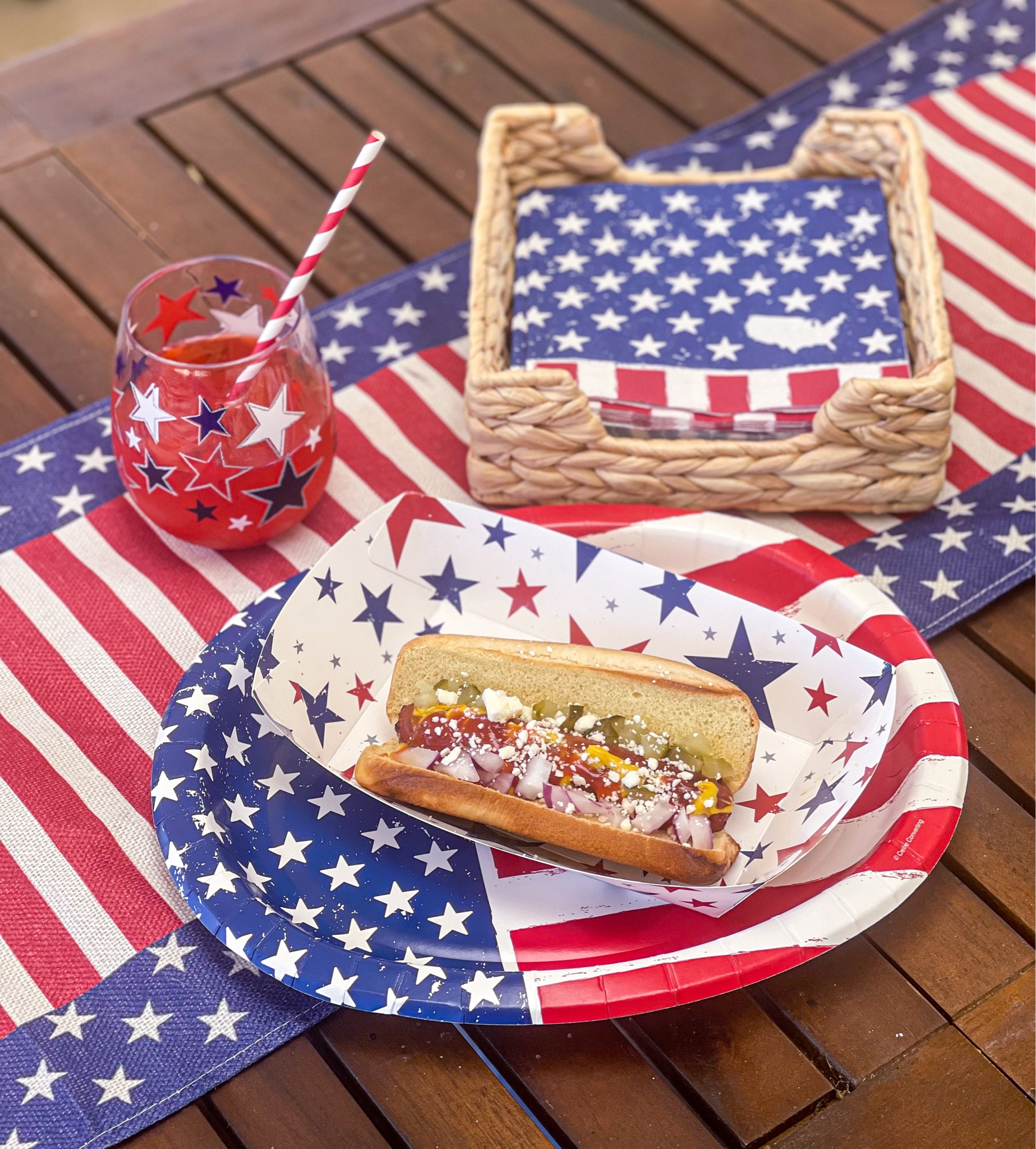 4th of July party essentials. 4th of July disposable plates. Plate is perfect for hot dogs, tacos and more! Large Stars and Stripes plate is perfect for your main course of dessert! Lunch napkin holder. Luncheon napkin holder. 4th of July napkins. America. Amazon outdoor dining table. Amazon patio furniture Patriotic 4th of July party essentials. Plastic 4th of July wine glass. 4th of July straws.  Stars and Stripes wine glass. July fourth party essentials. Independence Day party essentials. Affordable 4th of July decor. 4th of July table runner. Labor Day party essentials. Labor Day party. Summer entertaining. Walmart 4th of July party essentials. Walmart 4th of July decor. Walmart home. Walmart finds. Amazon home. Amazon finds. Amazon 4th of July. Serena & Lily finds. Serena & Lily home. Serena & Lily napkin holder. Woven decor. Woven napkin holder. ❤️🤍💙🇺🇸

#LTKFind #LTKunder50 #LTKhome