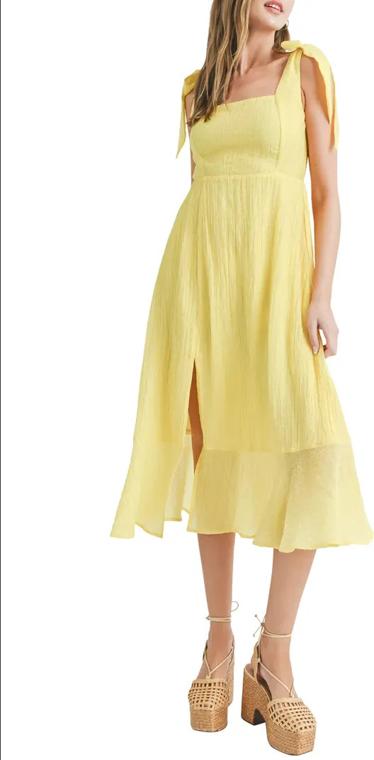 Tie Strap Fit & Flare Midi Dress | Nordstrom Rack
