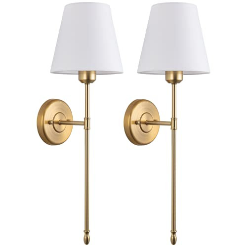 Fabric Wall Sconce Battery Operated Wall Lamp 2 Pack，set Of 2 Battery Powered Run Wall Light Fixture | Amazon (US)