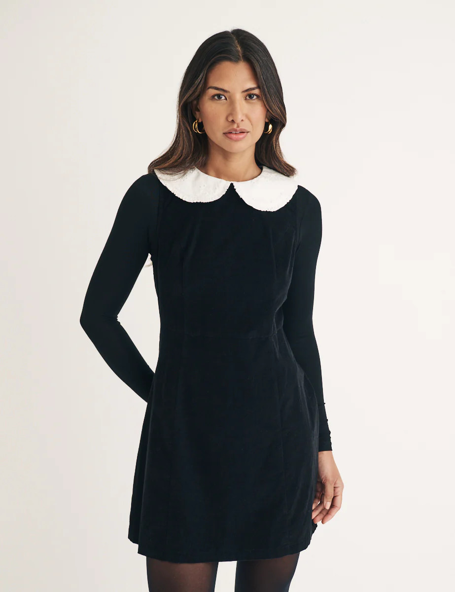 Black Cord Collar Maple Mini Dress | Nobody's Child