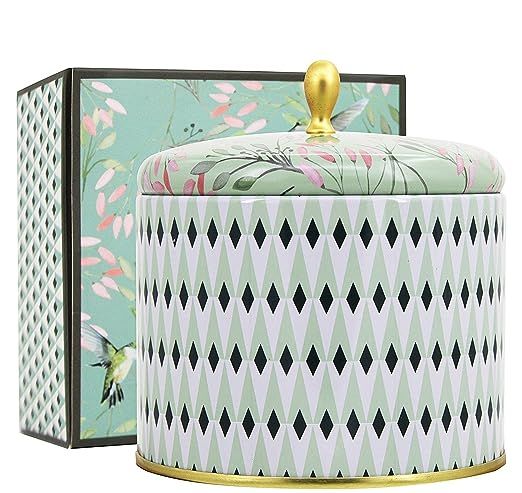 LA JOLIE MUSE Scented Candles 14Oz Aromatherapy Natural Soy Wax Large Tin Candle 2 Wicks, White T... | Amazon (US)