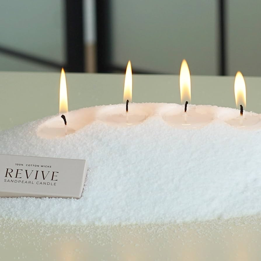 Vanilla Candle 18 Oz - Scented Sand Pearl Candles with Wicks | Refillable, Pearled Candle Sand Po... | Amazon (US)