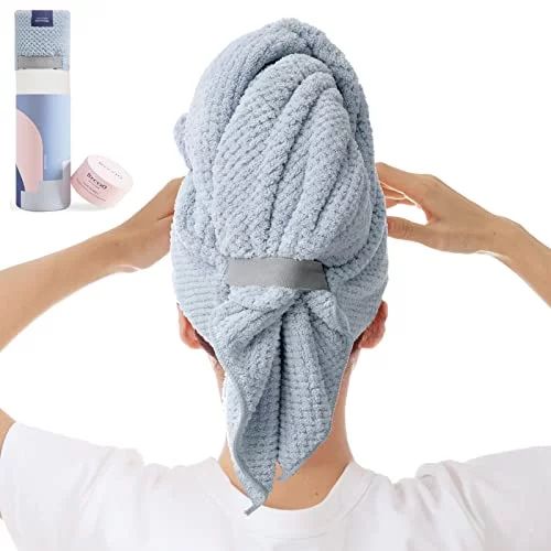 BYCOO Large Microfiber Hair Towel Wrap for Women, Anti Frizz Hair Drying Towel with Elastic Strap... | Walmart (US)