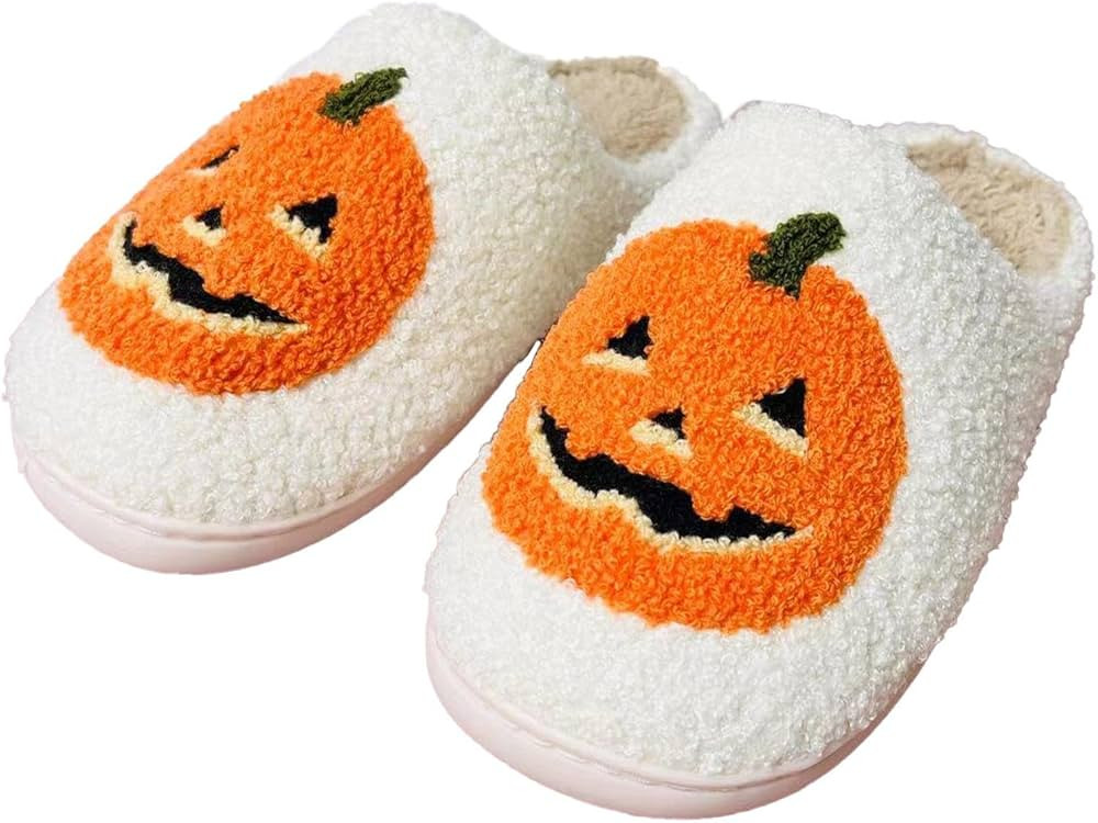 Halloween Pumpkin Slippers for Women | Plush Lantern Pumpkin Ghost Slippers House Shoes | Preppy ... | Amazon (CA)