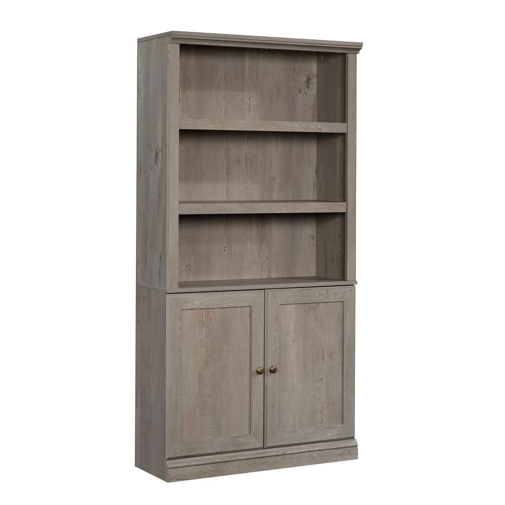 SAUDER Mystic Oak 5-Shelf Bookcase with Doors | The Home Depot