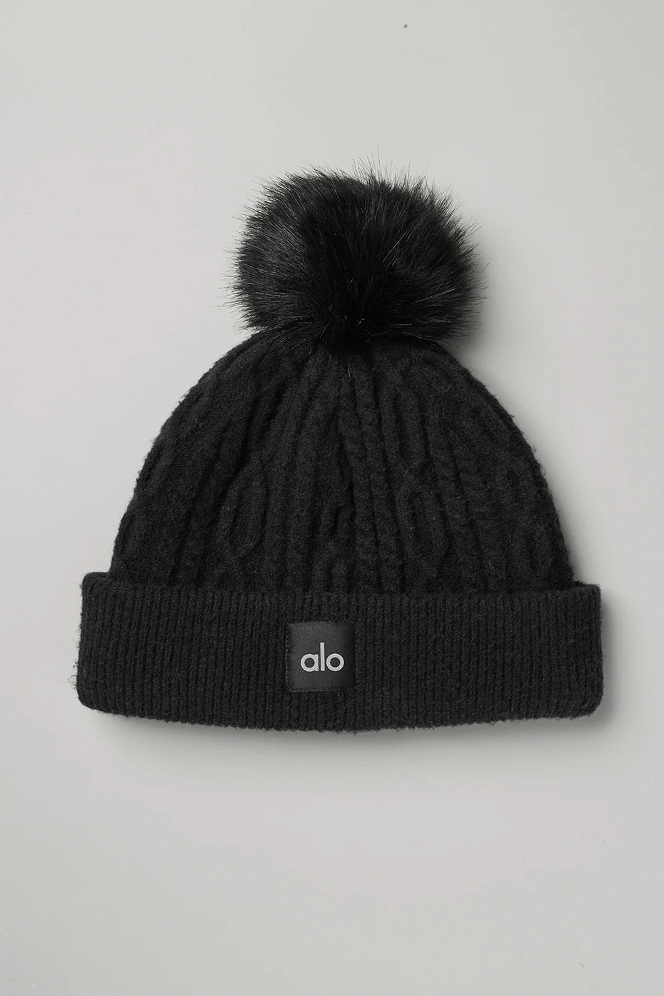 ALO | Cable Knit Beanie Hat in Black | Alo Yoga (US)