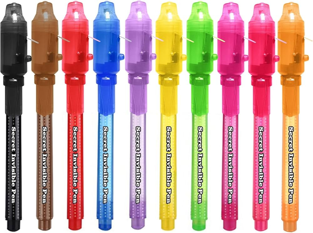 Amazon.com: SCStyle Invisible Ink Pen 10Pcs with UV Light Magic Marker for Secret Messages, Writi... | Amazon (US)