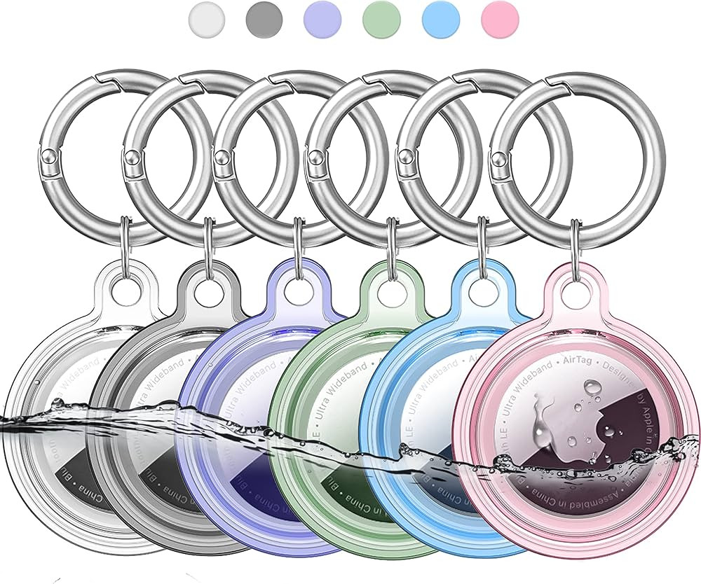 Amazon.com: IPX8 Waterproof Airtag Holder, 6 Pack Apple Airtags with Keychain, AirTag Case for Lu... | Amazon (US)