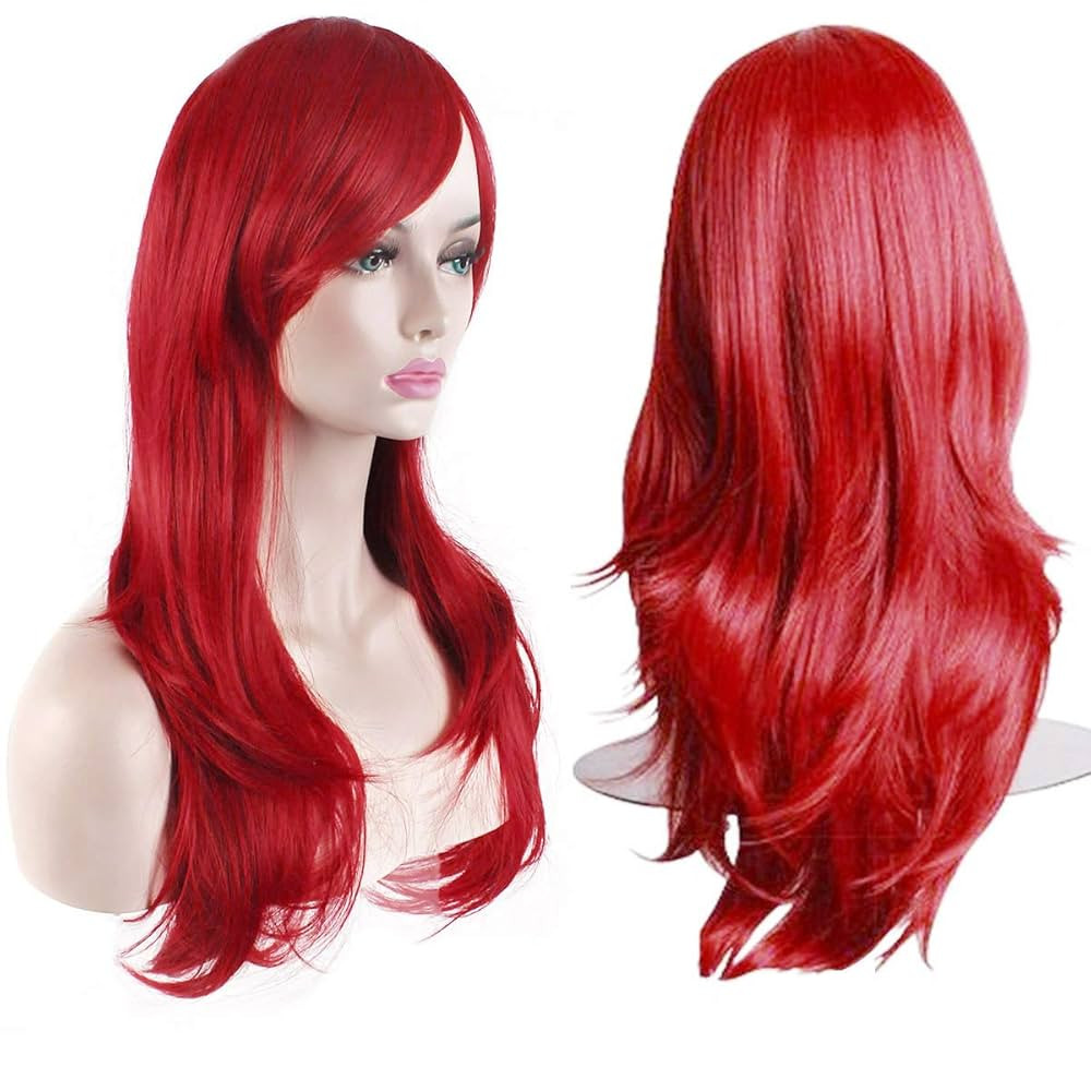 Akstore 28 inch Fashion Wigs Long Wavy Curly Hair Cosplay Wig (Red) | Amazon (US)