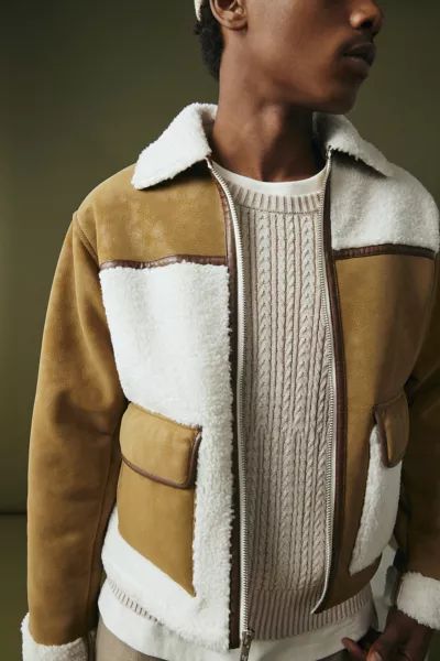 Standard Cloth Blocked Faux Shearling Jacket | Urban Outfitters (US and RoW)