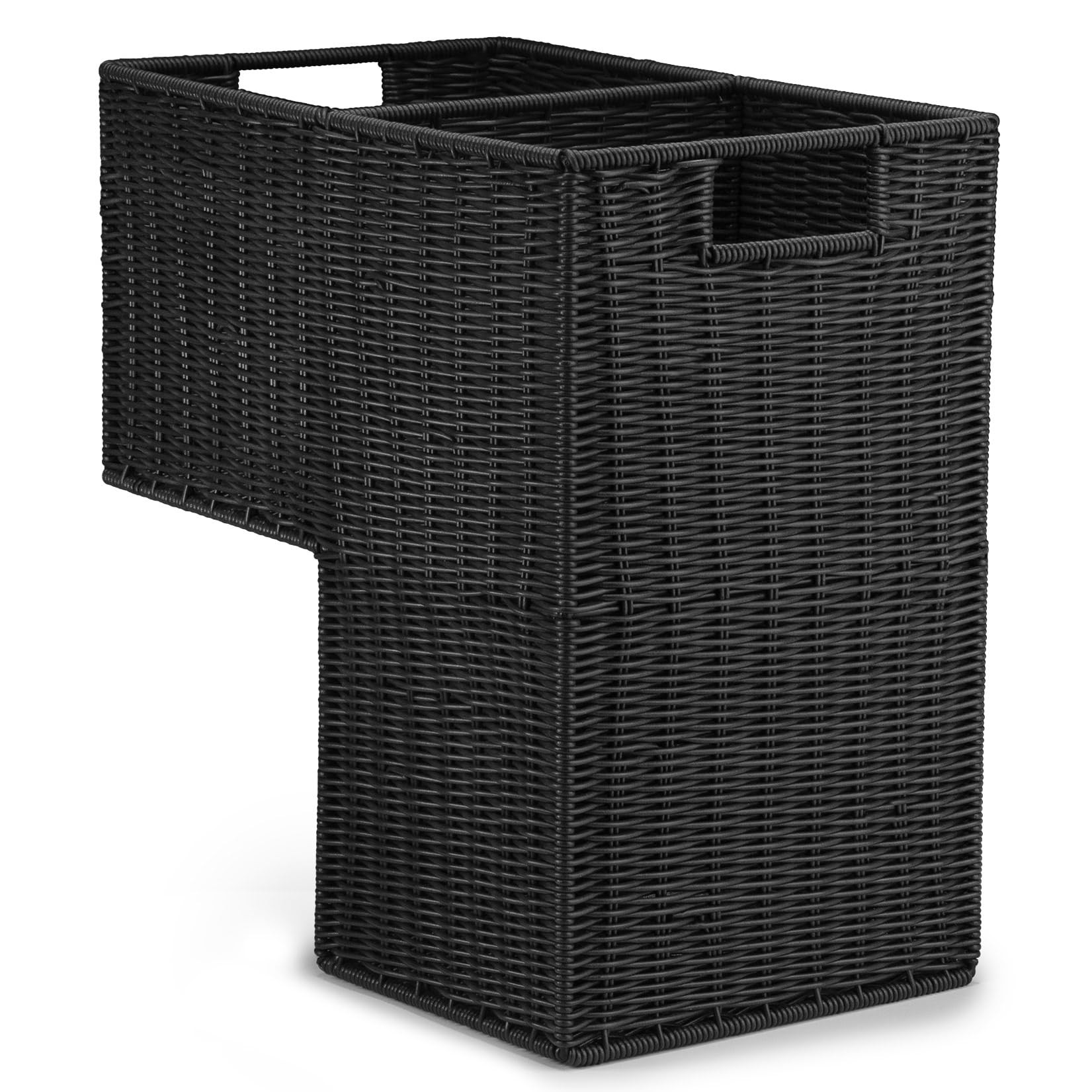 Woodluv L-Shape Large Polypropylene Step Basket With Insert Handle, Step Tidy Storage Basket, Bin... | Amazon (UK)
