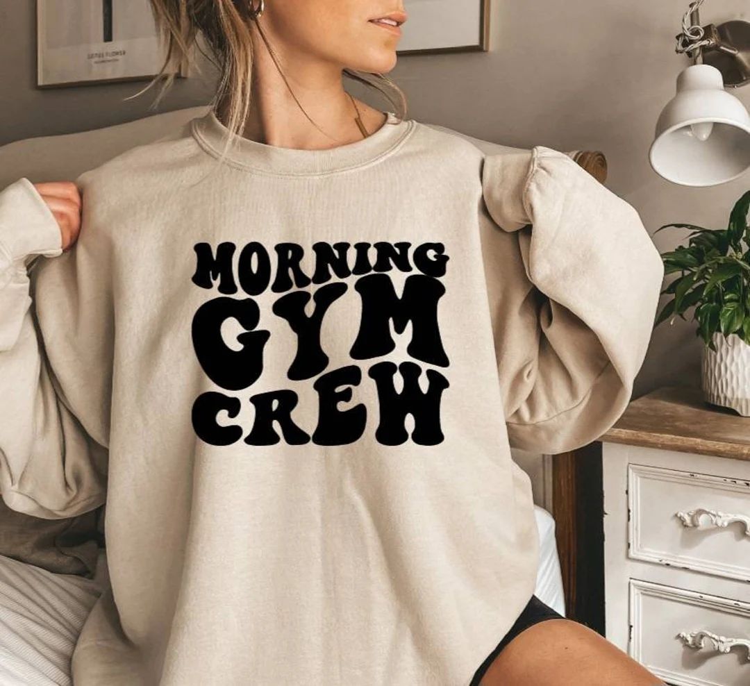 Morning Gym Crew Sweatshirt Hoodie Lifting Workout Hoodie Gym Workout Motivation Shirt Sweatshirt... | Etsy (US)