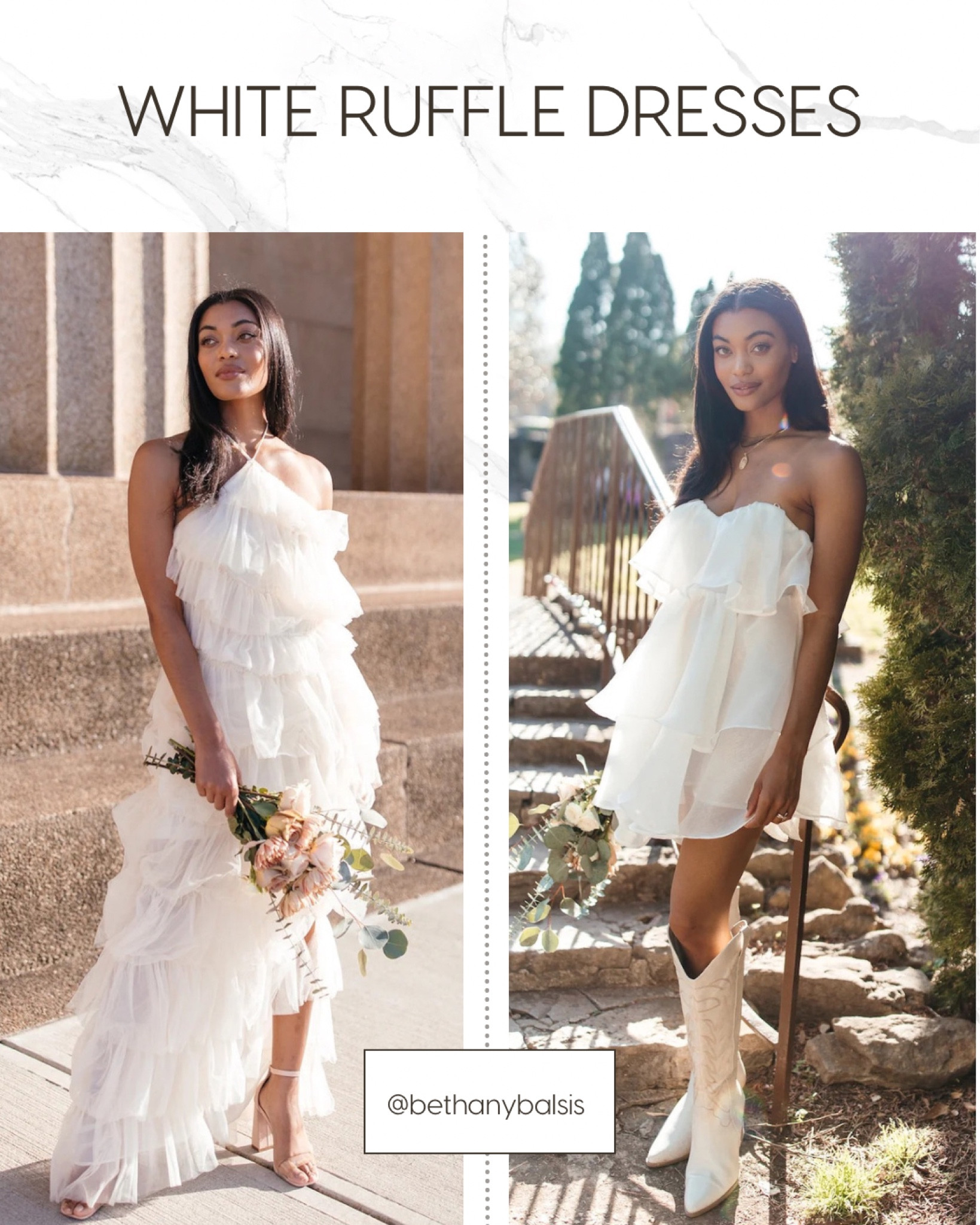 The cutest white ruffle dresses! bridal shower dress | white maxi dress | white baby doll dress | baby shower dress

#LTKwedding #LTKcurves #LTKFind