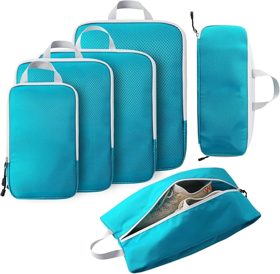 Compression Packing Cubes for Suitcases, 6 Set Packing Cubes for Carry on Suitcase, Expandable Lu... | Amazon (US)