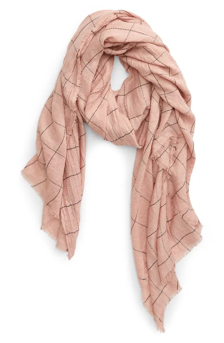 Lightweight Check Wool Blend Scarf | Nordstrom