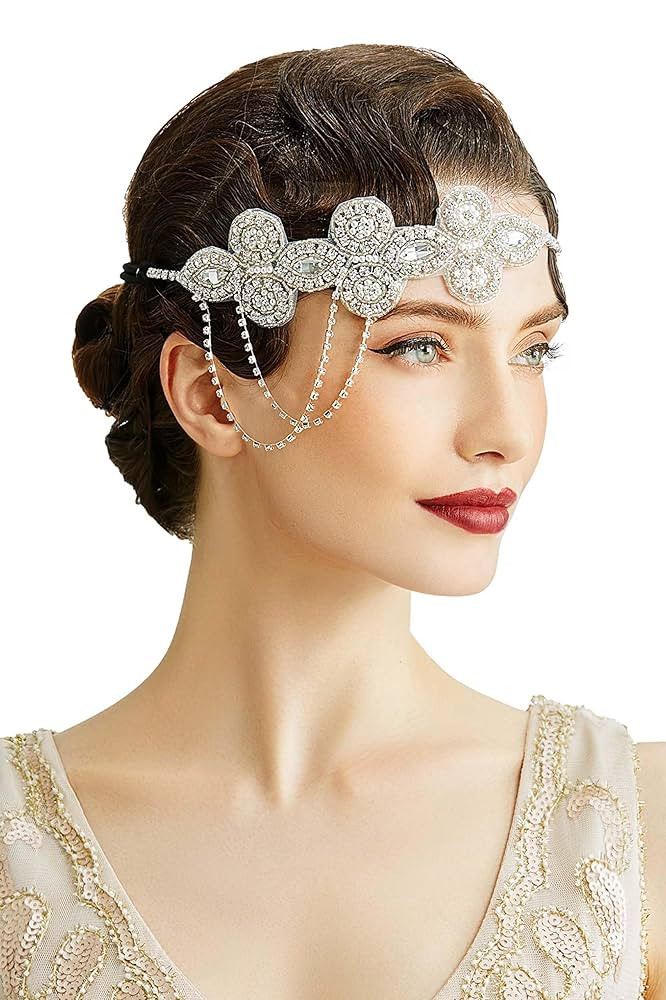 BABEYOND 1920s Flapper Headband Crystal Great Gatsby Headpiece Roaring 20s Flapper Gatsby Hair Ac... | Amazon (US)