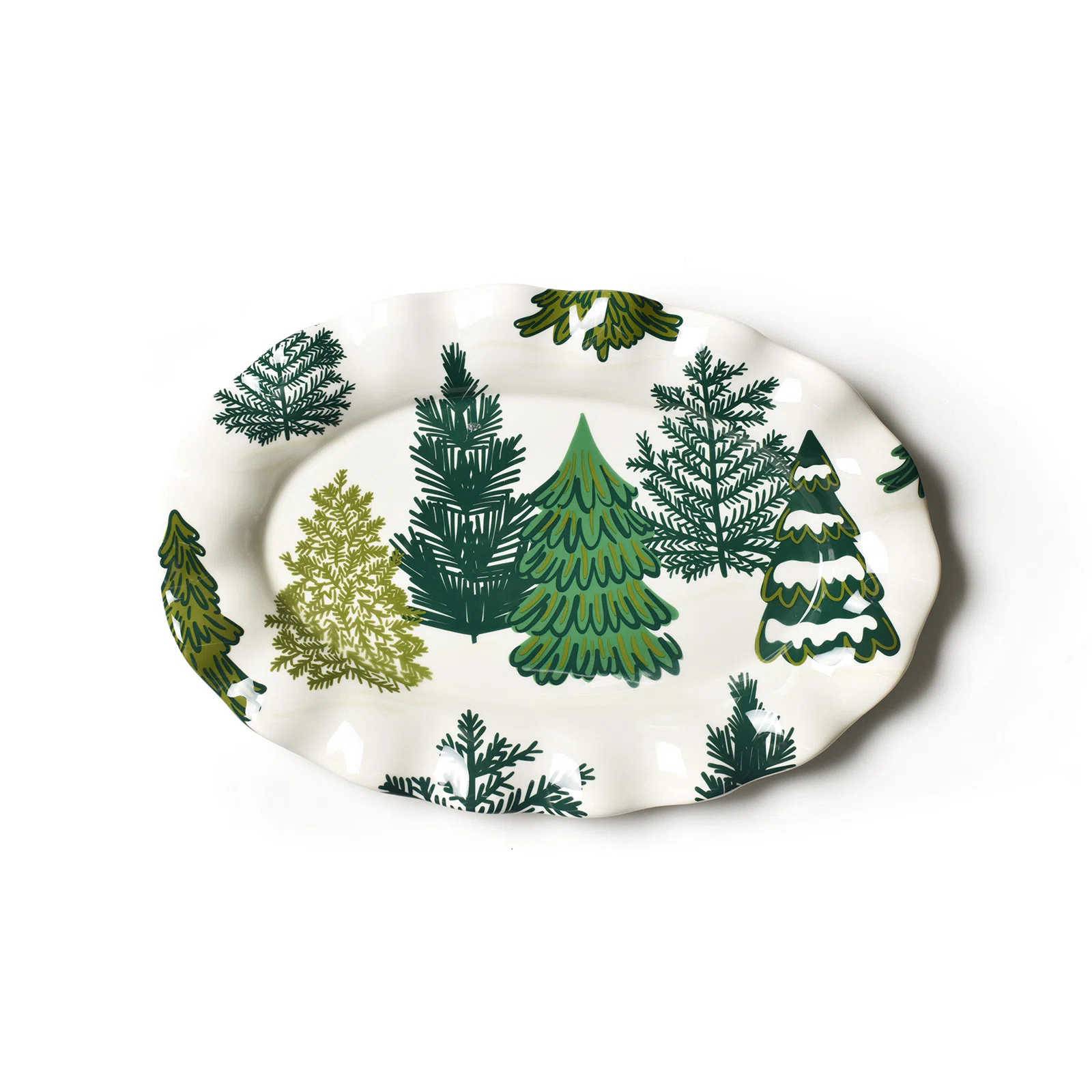 Coton Colors by Laura Johnson Friendly Firs 15 Ruffle Oval Platter | Wayfair | Wayfair North America