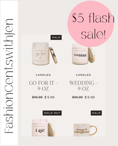 $5 flash sale on soy candles! I'm obsessed with sweet water decor and their candles are non toxic! 


Sweet water decor
Candles on sale
Soy candles 

#LTKSeasonal #LTKsalealert