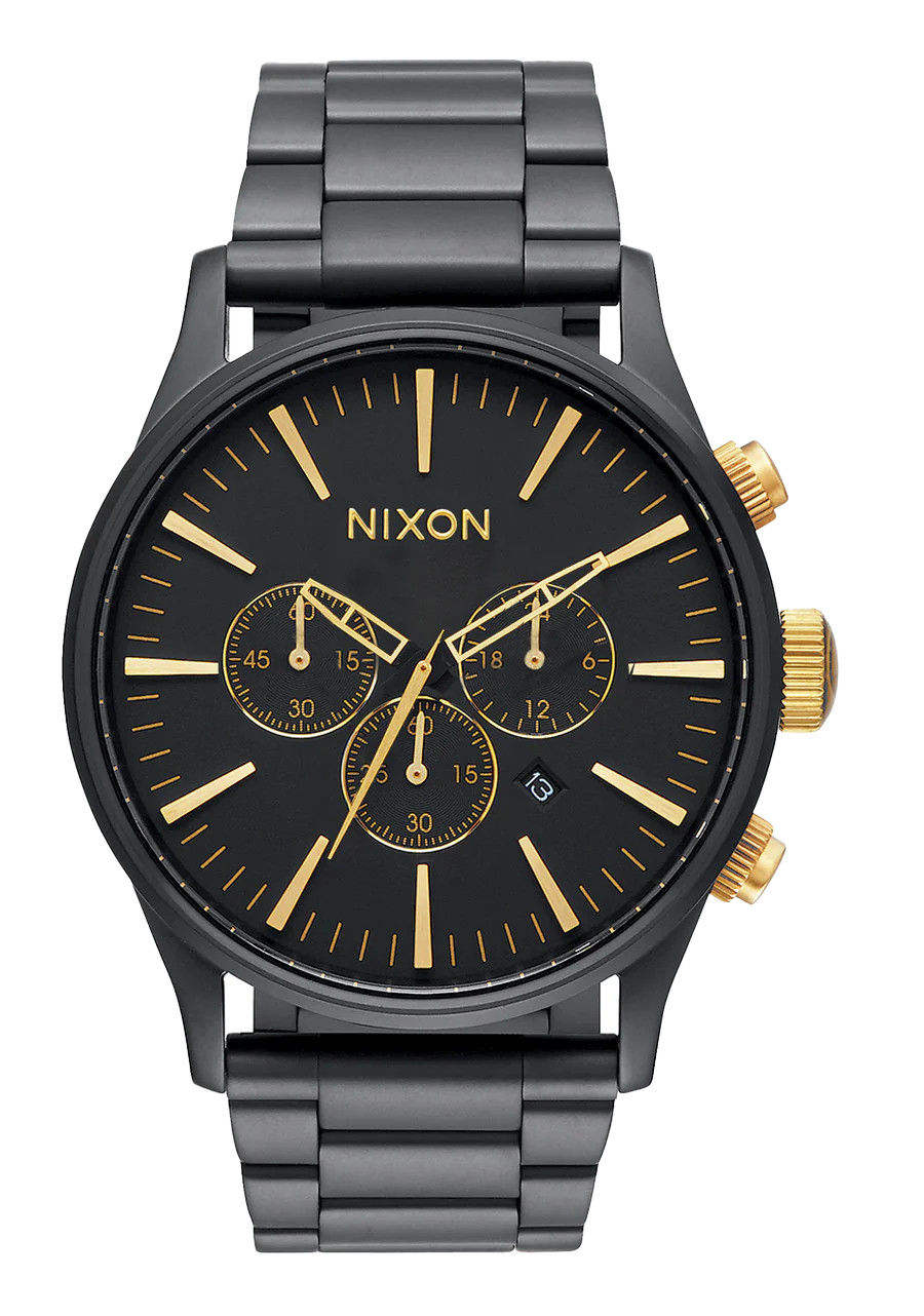 Sentry Chrono Watch | Matte Black / Gold | Men's Stainless Steel | Nixon (US & Canada)
