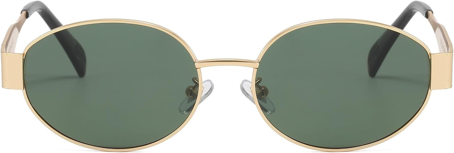 Dollger Oval Sunglasses for Women Vintage Metal Frame Glasses Anti Reflective Retro Eyeglasses Un... | Amazon (US)