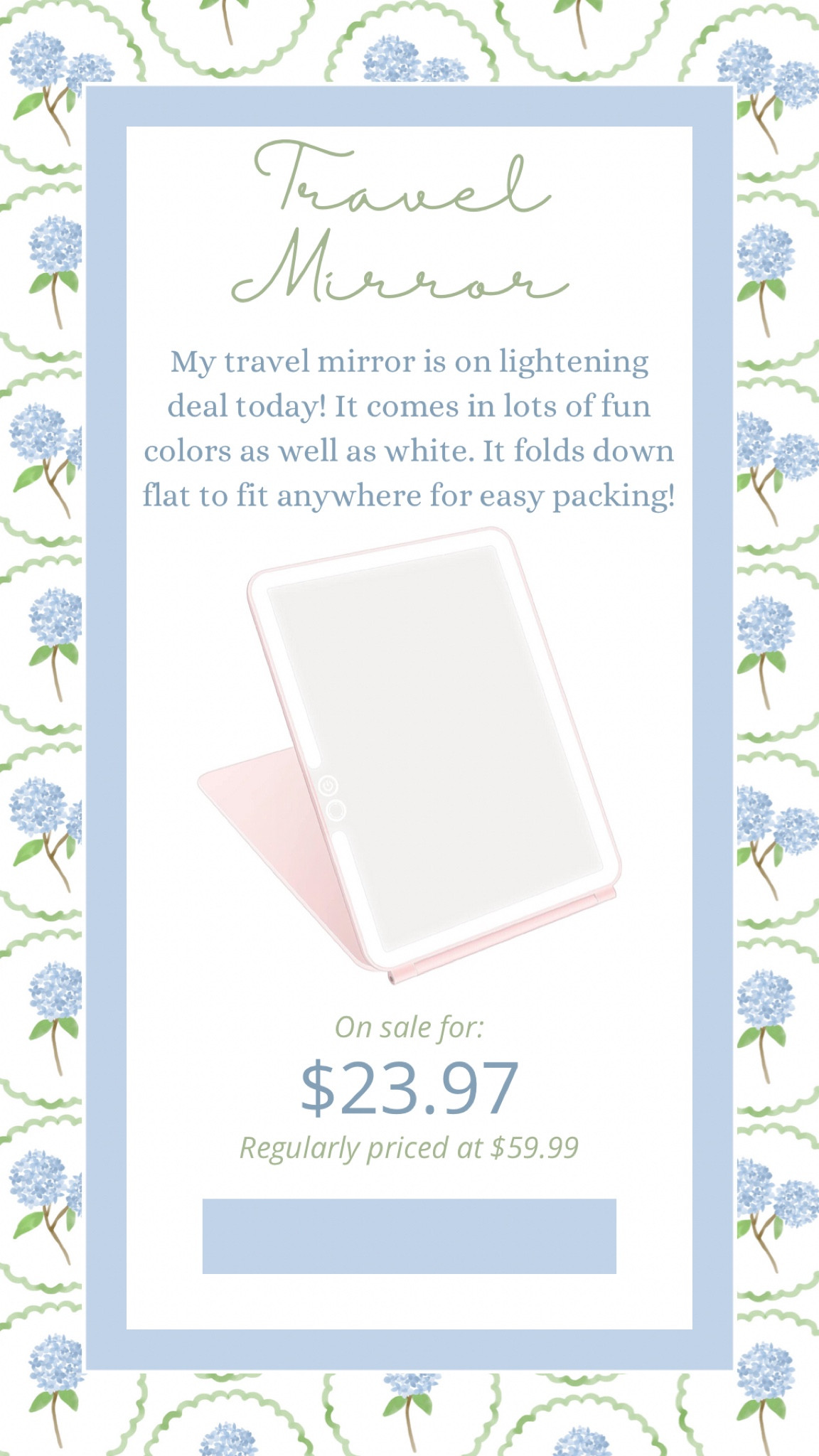 Travel mirror on lightening deal today! 

#LTKSale #LTKtravel #LTKFind