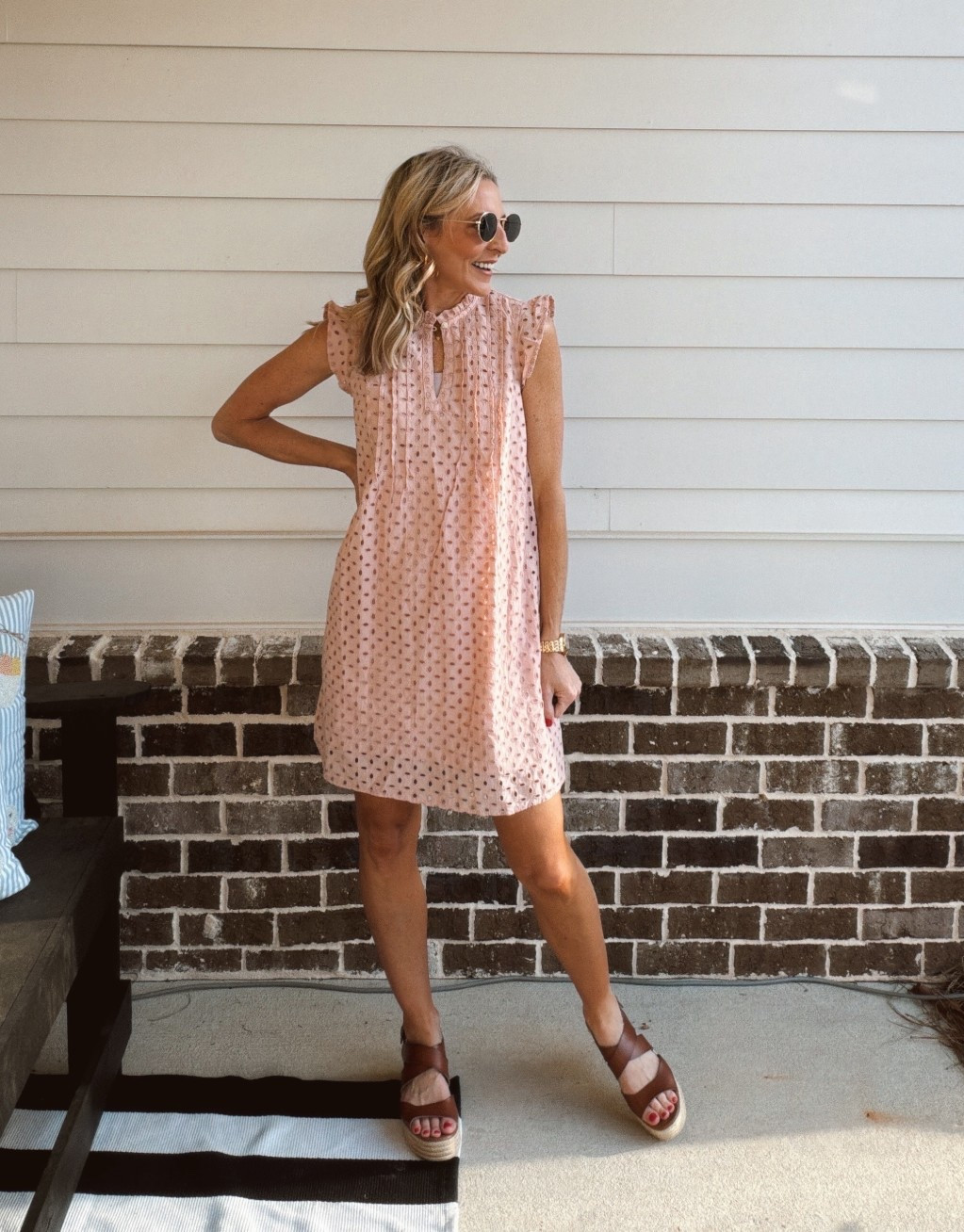 Playful charm with feminine details just a few reasons why you’ll fall in love with this eyelet mini dress under $25 100% cotton is an easy fit wearing a size extra small comes in multiple color options  

#LTKdayinmylife #LTKmomlife #LTKgrwm