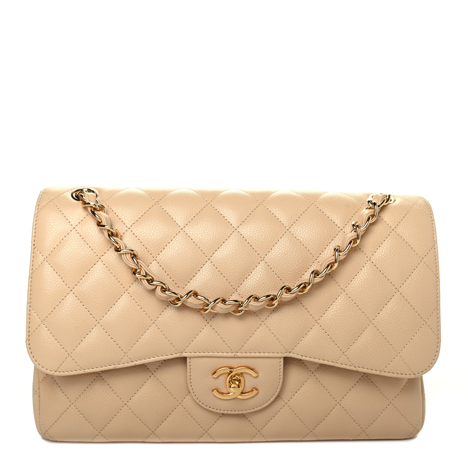 CHANEL

Caviar Quilted Jumbo Double Flap Beige Clair | Fashionphile
