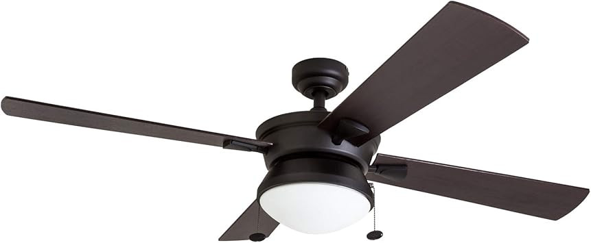 Prominence Home 50345-01 Auletta Outdoor Ceiling Fan, 52” ETL Damp Rated 4 Blades, LED Frosted ... | Amazon (US)