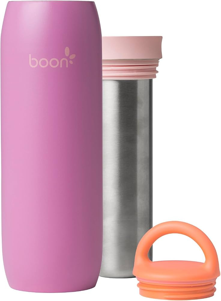 Boon Frosh Portable Breast Milk Chiller - Stainless Steel Cooler and Storage Container - Purple -... | Amazon (US)