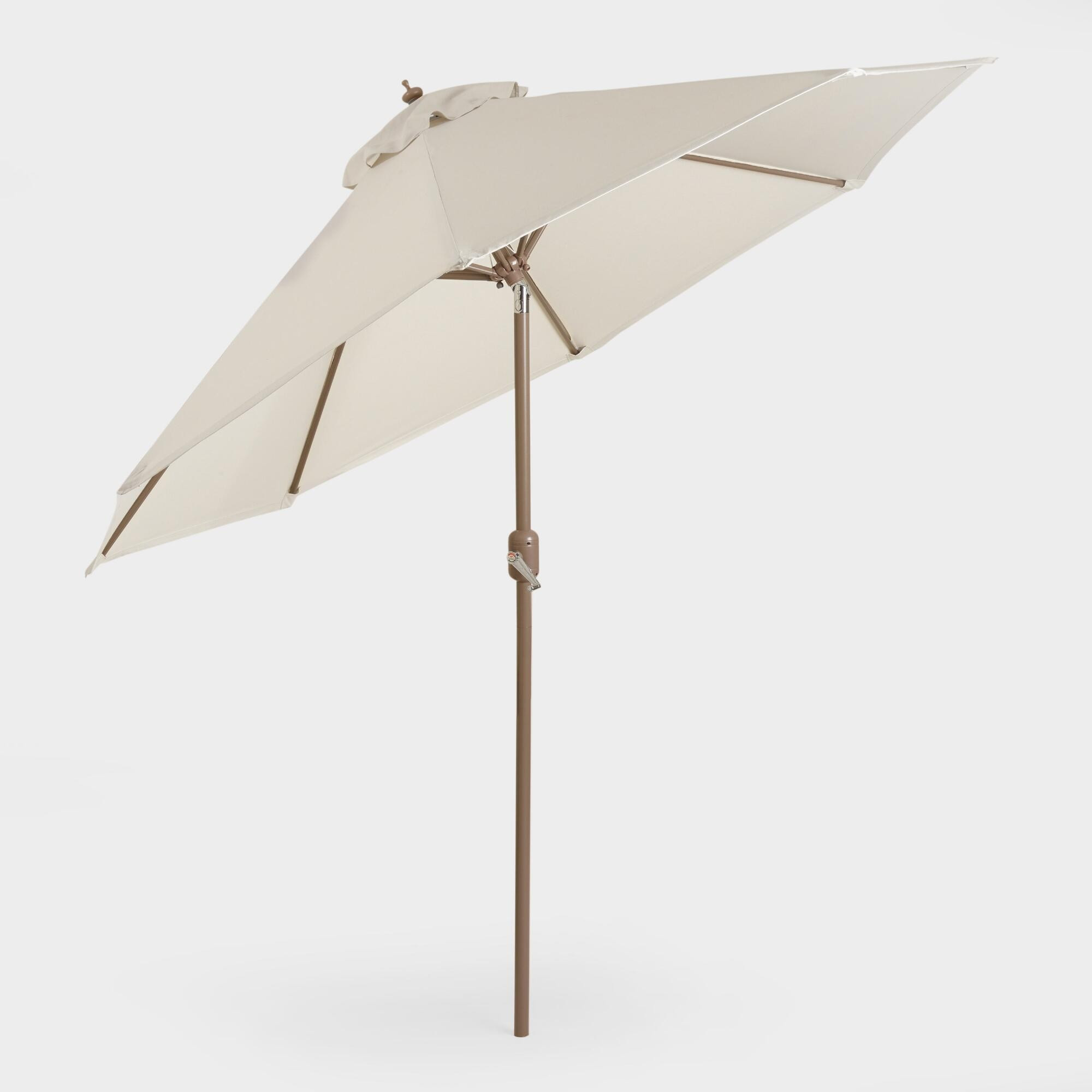 Brown Steel 9 Ft Tilting Outdoor Patio Umbrella Frame And Pole: Black/Brown - Fabric by World Market | World Market