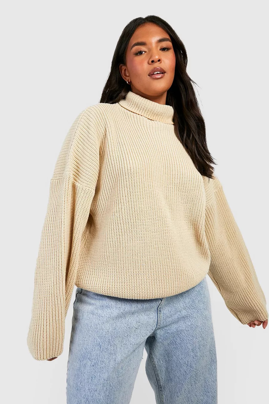 Plus Knitted Turtleneck Sweater | boohoo (US & Canada)