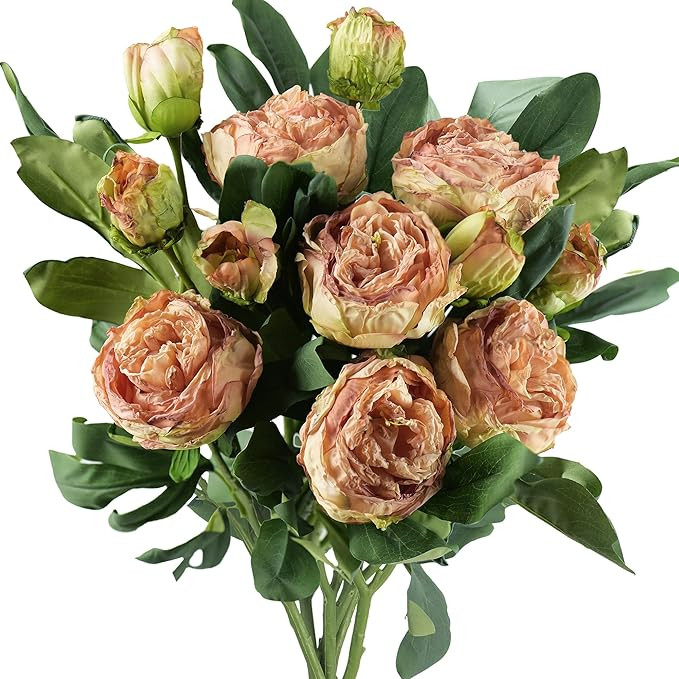 FiveSeasonStuff Vintage Pink Peonies – Realistic Artificial Silk Flowers with Dry-Look Petals, ... | Amazon (US)