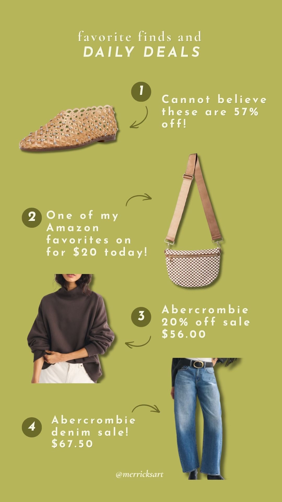 Deals of the day!! These sparkle jellies that are on amazing sale, one of my favorite crossbody bags, this amazing mock neck for fall, and Abercrombie jeans! ☀️

#LTKSeasonal #LTKSaleAlert
