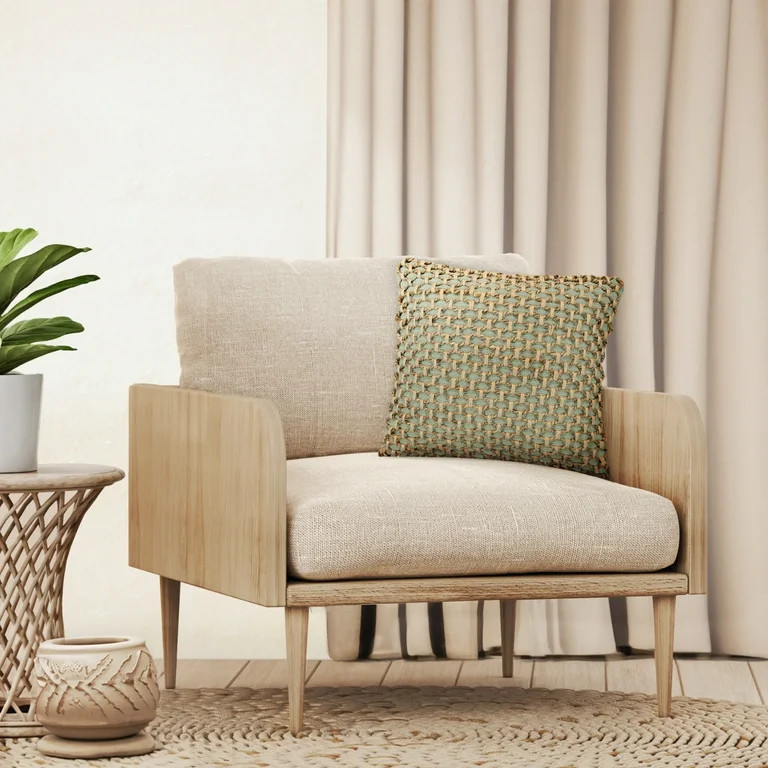 Boho Living Jada 20"x20" Sage Green Decorative Pillow - Walmart.com | Walmart (US)