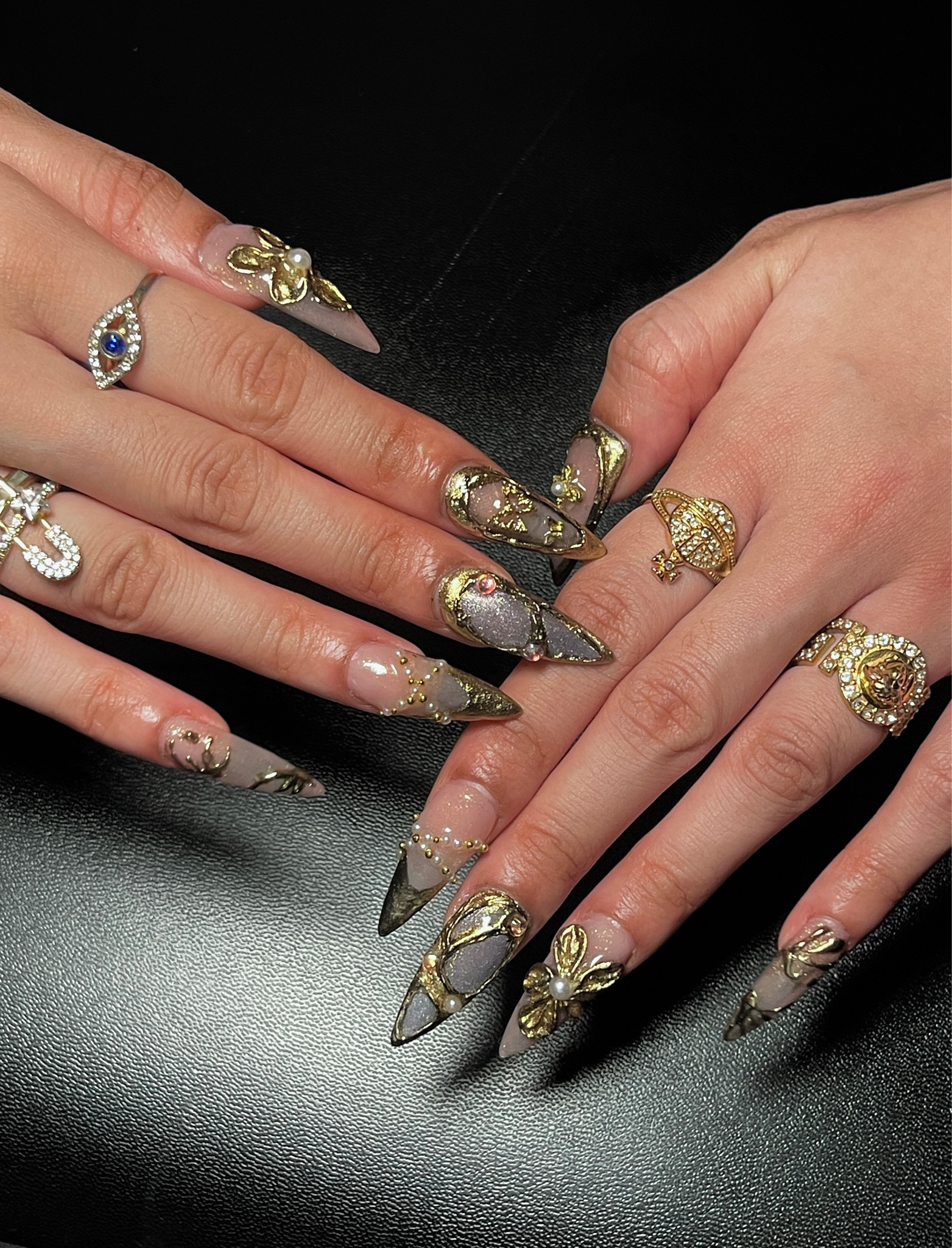 Gold nail holiday nails gel x nails 

#LTKBeauty #LTKselfcare