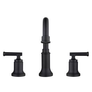 Glacier Bay Oswell 8 in. Widespread 2-Handle High-Arc Bathroom Faucet in Matte Black HD67084W-601... | The Home Depot