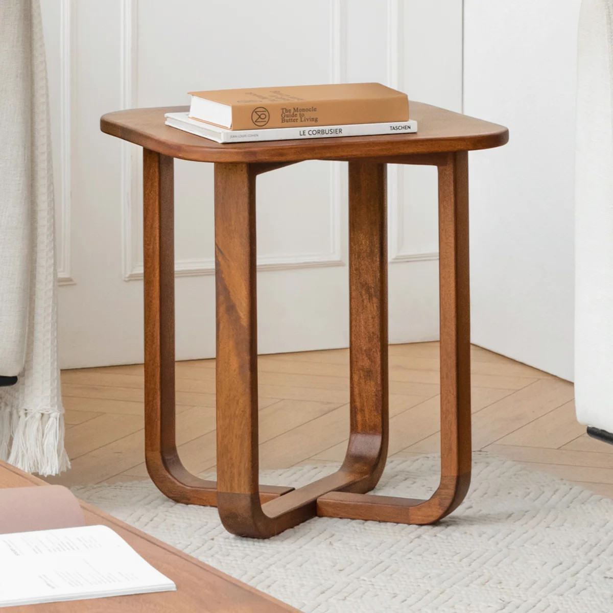 Ealyn Solid Wood Square End Table with Cross Legs | Wayfair North America