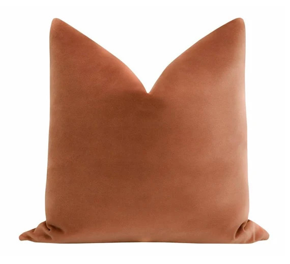 BACKORDER Sonoma Velvet // Terracotta Pillow COVER ONLY | red velvet pillow | throw pillow | | Etsy (US)