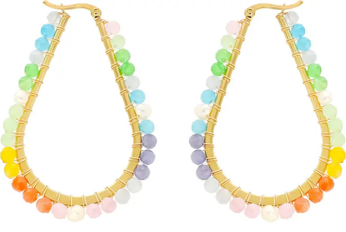Crystal Teardrop Hoop Earrings | Nordstrom