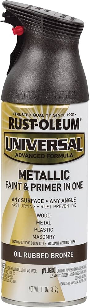 Rust-Oleum 249131 Universal All Surface Metallic Spray Paint, 11 oz, Oil Rubbed Bronze | Amazon (US)
