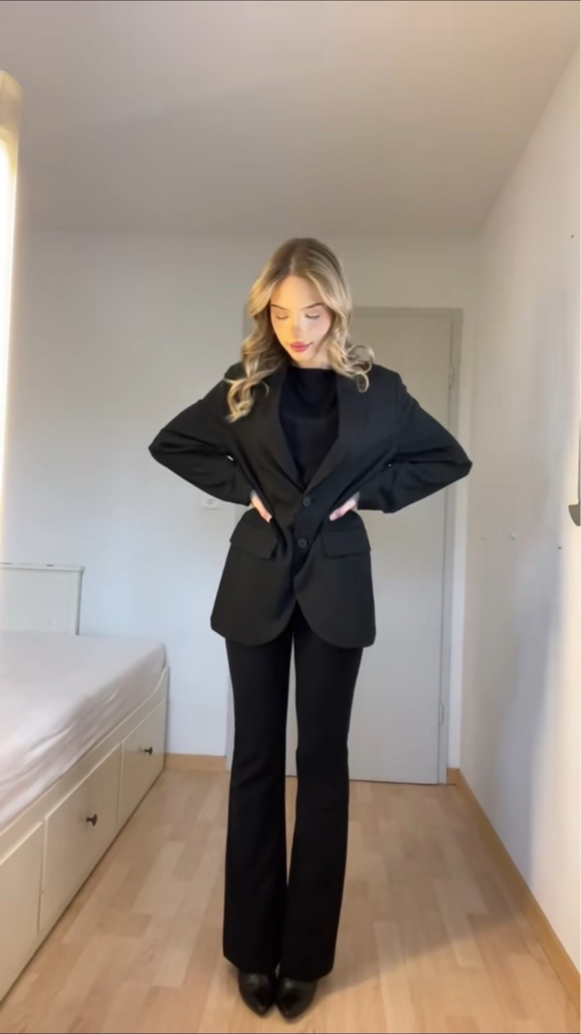 All Black Office Outfit

all black outfit, modest outfit, modest fashion, modest office outfit, black blazer outfit, black pants outfit, business casual outfit, office outfit, workwear outfit, corporate outfit, classy outfit, elegant outfit, monochrome outfit, professional outfit, chic office style, modest workwear, business fashion, office outfit inspiration