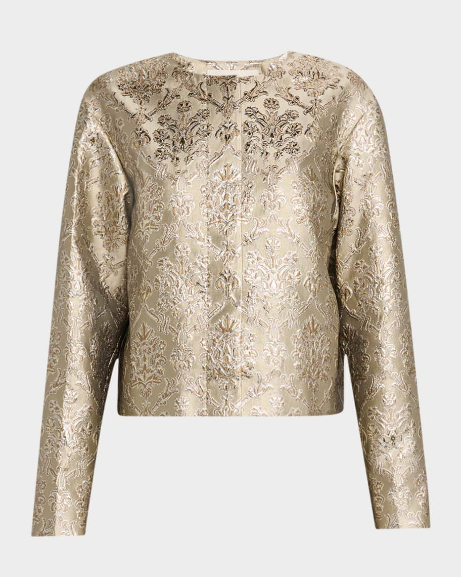 Lafayette 148 New York Boxy Metallic Jacquard Jacket | Neiman Marcus