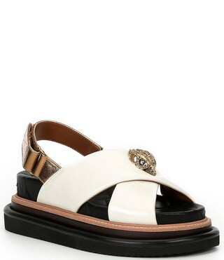 Orson Leather Slingback Cross Strap Platform Dad Sandals | Dillard's