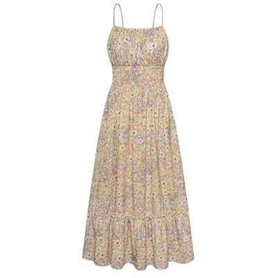 GRACE KARIN Summer Dresses for Women 2026 Vacation,Smocked Floral Ma… | Amazon (US)