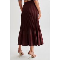 Twyla Pleated Suiting Maxi Skirt - Plum | MESHKI US