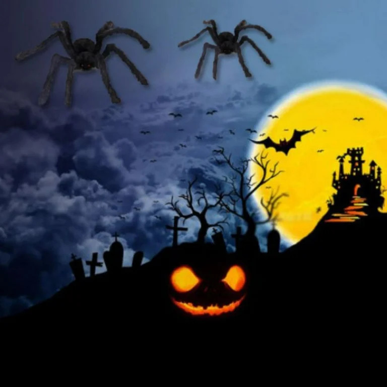 Halloween Giant Spider Decorations, Large Fake Spider with Straps Hairy Backpack Spider Realistic... | Walmart (US)