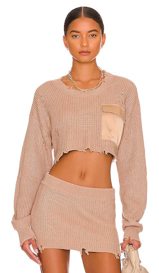 Cropped Devin Sweater in Natural | Revolve Clothing (Global)