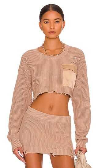 Cropped Devin Sweater in Natural | Revolve Clothing (Global)