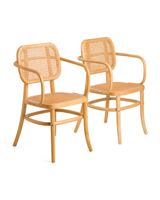 Set Of 2 Elodie Cane Dining Chairs | TJ Maxx