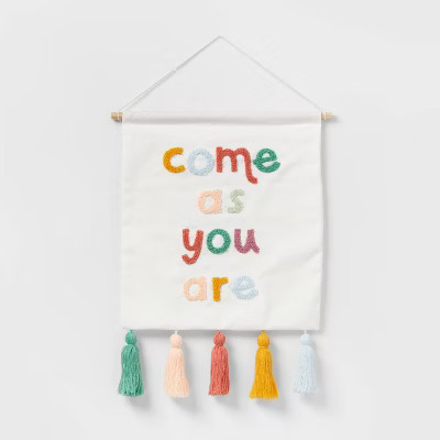 10oz 'Come as you are' Kids' Wall Decor with Tassels - Pillowfort™ | Target